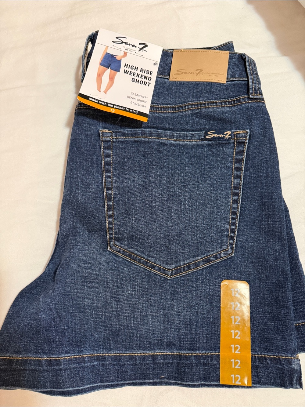 Seven7 Dark Blue High Rise Weekend Short
